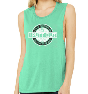 I Putt Out Women's Flowy Scoop Muscle Tank (Tri-blend) | Stymie Clothing Company