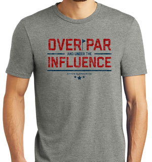 Over Par and Under the Influence Golf T-Shirt (Tri-blend) | Stymie Clothing Company