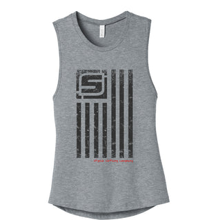 Stymie Nation Flag Ladies Muscle Tank Top | Stymie Clothing Company