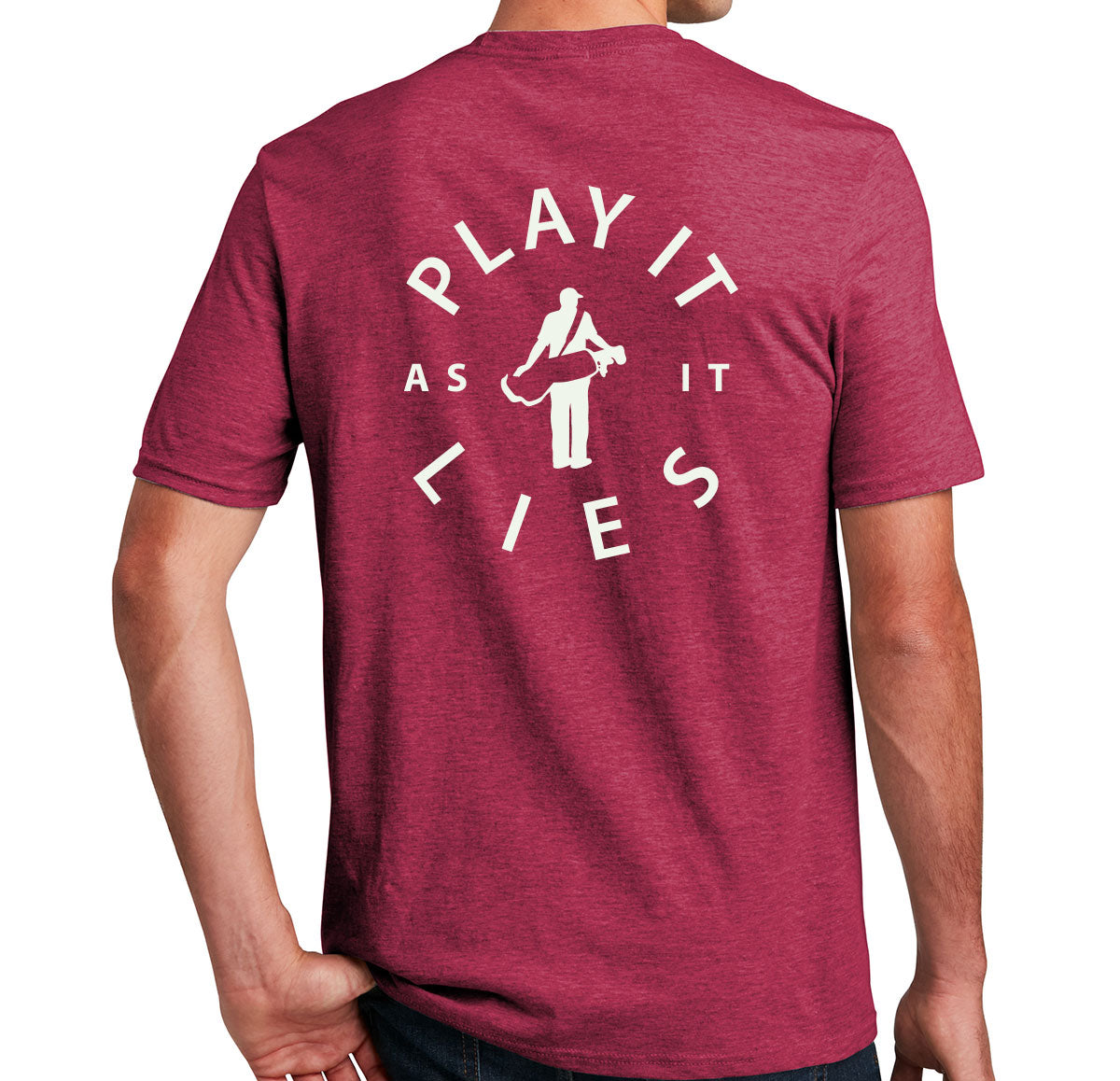 Play It As It Lies Golf T-Shirt (50/50) | Stymie Clothing Company Heathered Red / XL